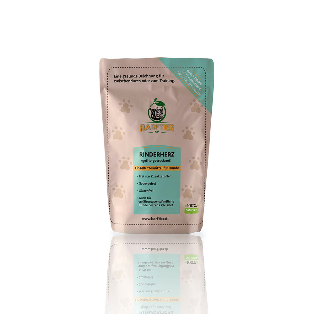 BARFTIER Rinderherz gefriergetrocknete Leckerchen 60g Flasche, Lotion