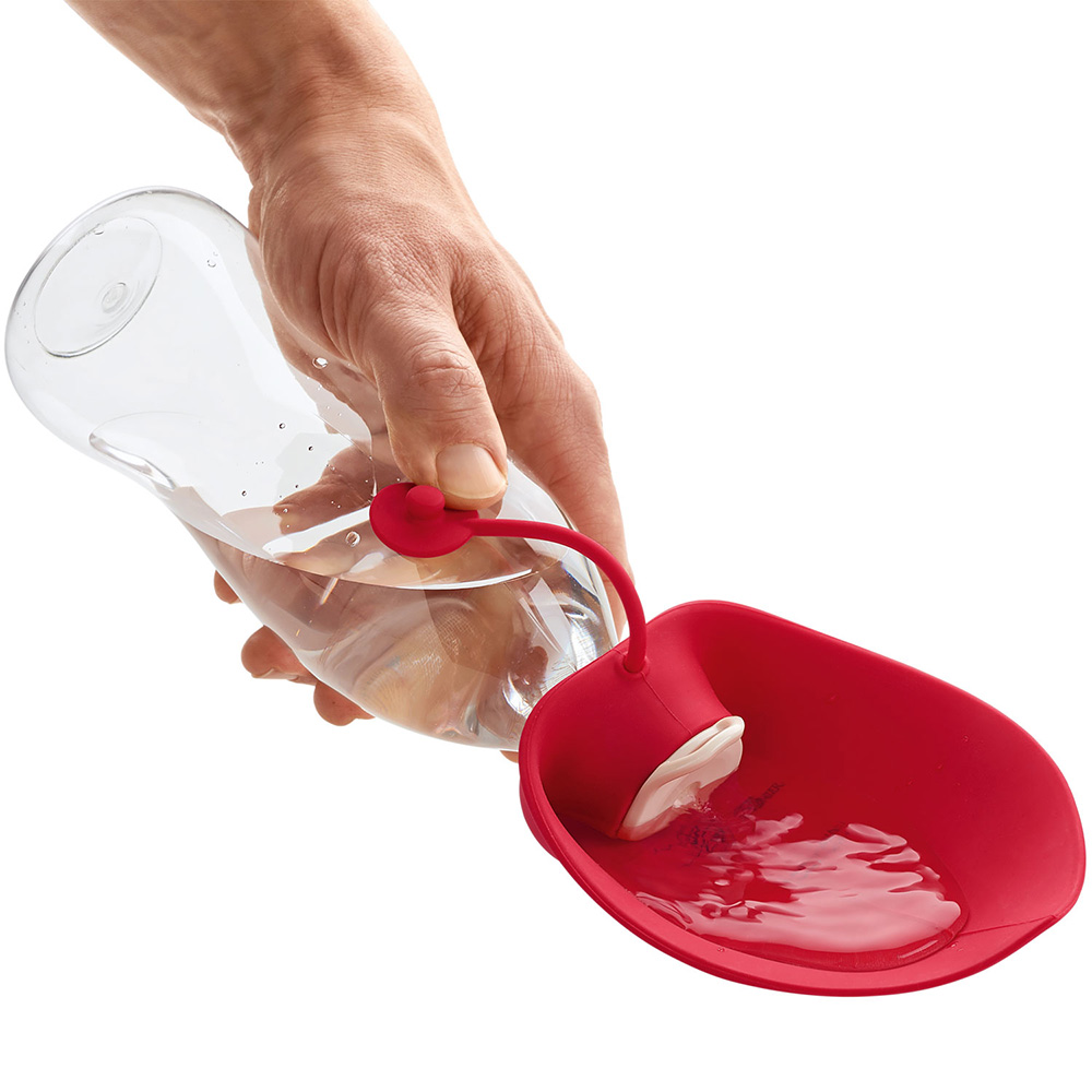 Schwimmtülle, Trinkhilfe, Silikon-Sauger, Schaufel-Becher, Rot