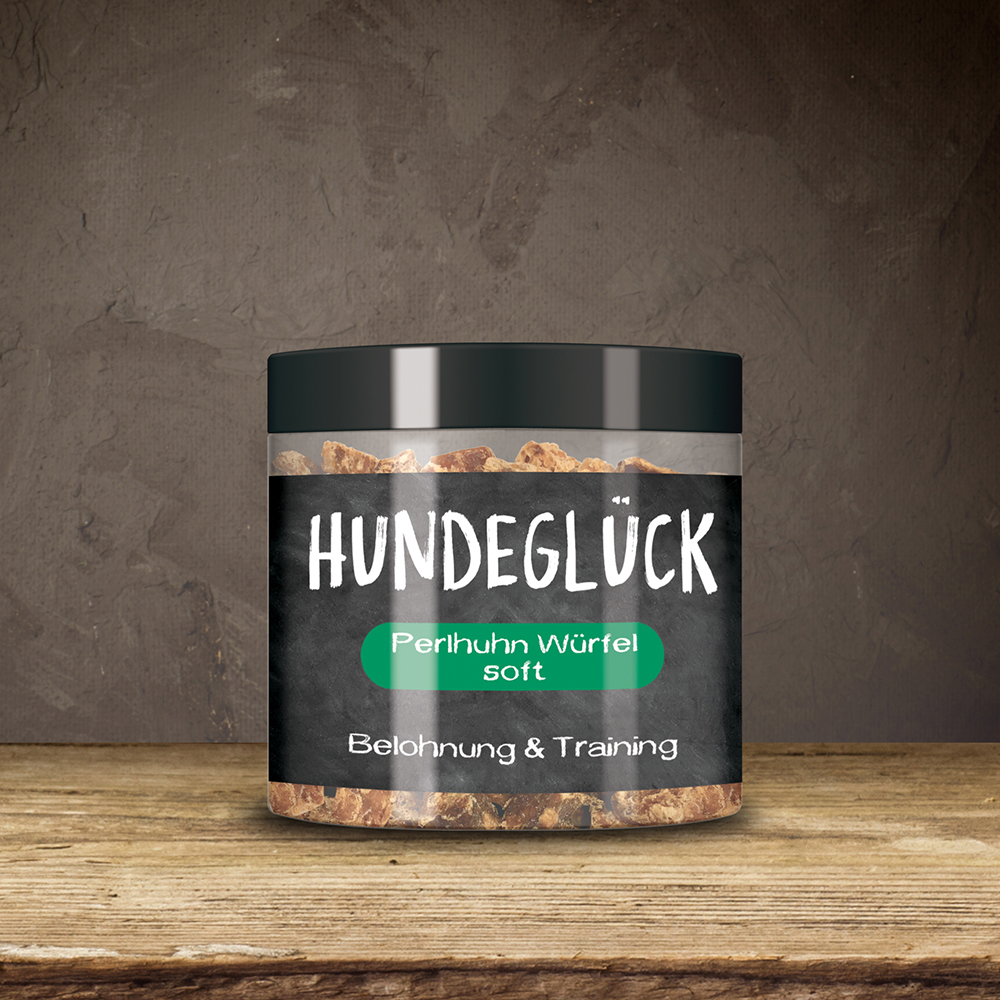 Hundeglück, Perlhuhn Würfel, soft, Belohnung & Training, Hunde-Nahrung