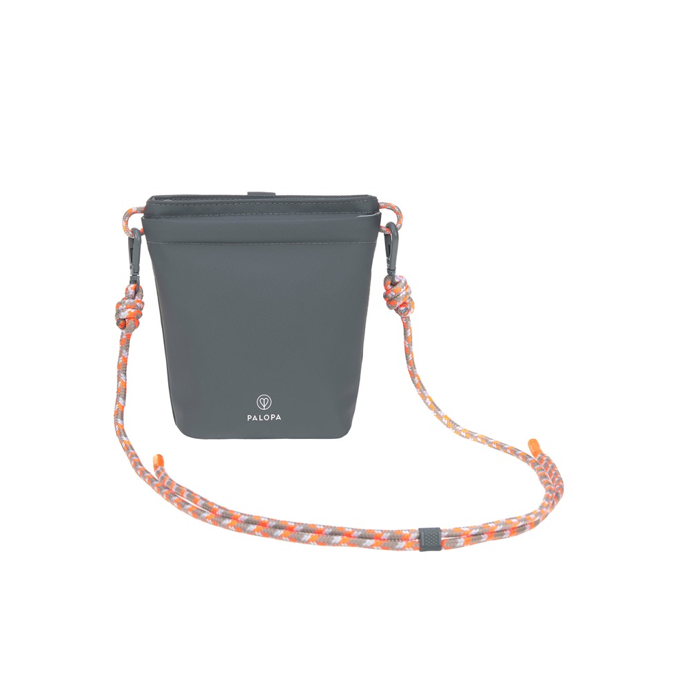 Umhängetasche, Handytasche, Grau, Kordelriemen, Kunststoff