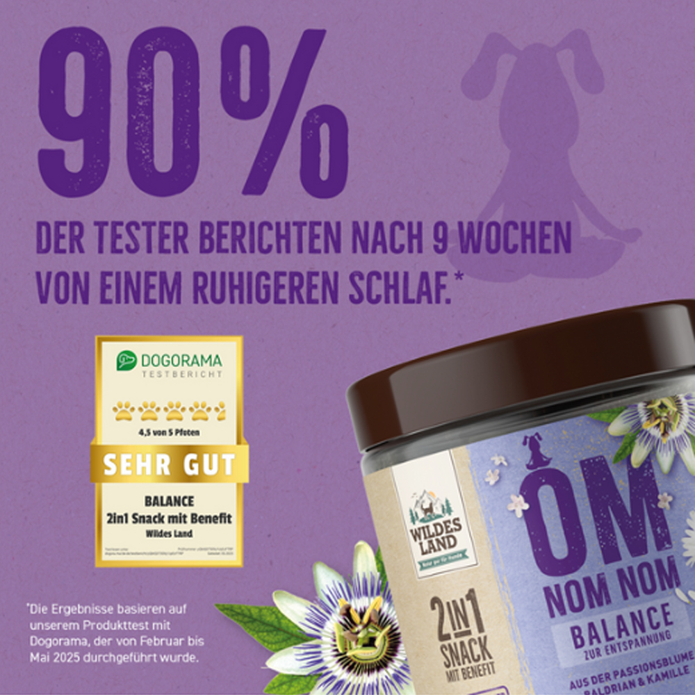 Hundesnack, 2-in-1-Snack, Entspannung, Passionsblume, Kamille
