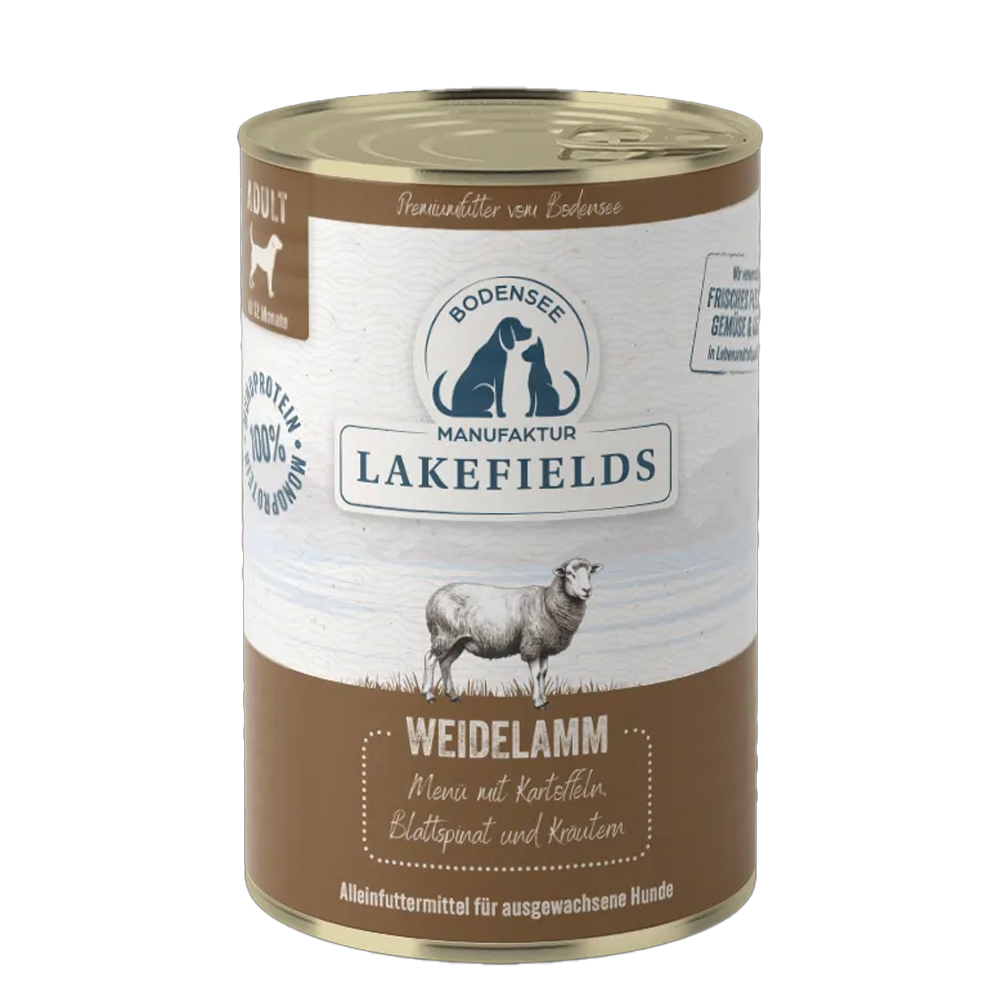 Hundfutter, Dosenfutter, Lamm, Weidelamm, Lakefields