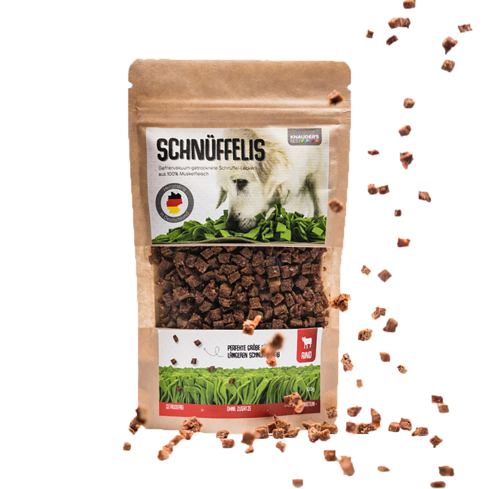 KNAUDERS BEST Schnüffelis Rind - Schlauer Snack 100g Tier, Hund, Säugetier, Haustier