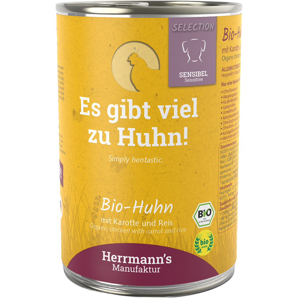 Herrmanns Bio Huhn mit Karotte und Reis DE-ÖKO-006 - 400 oder 800g