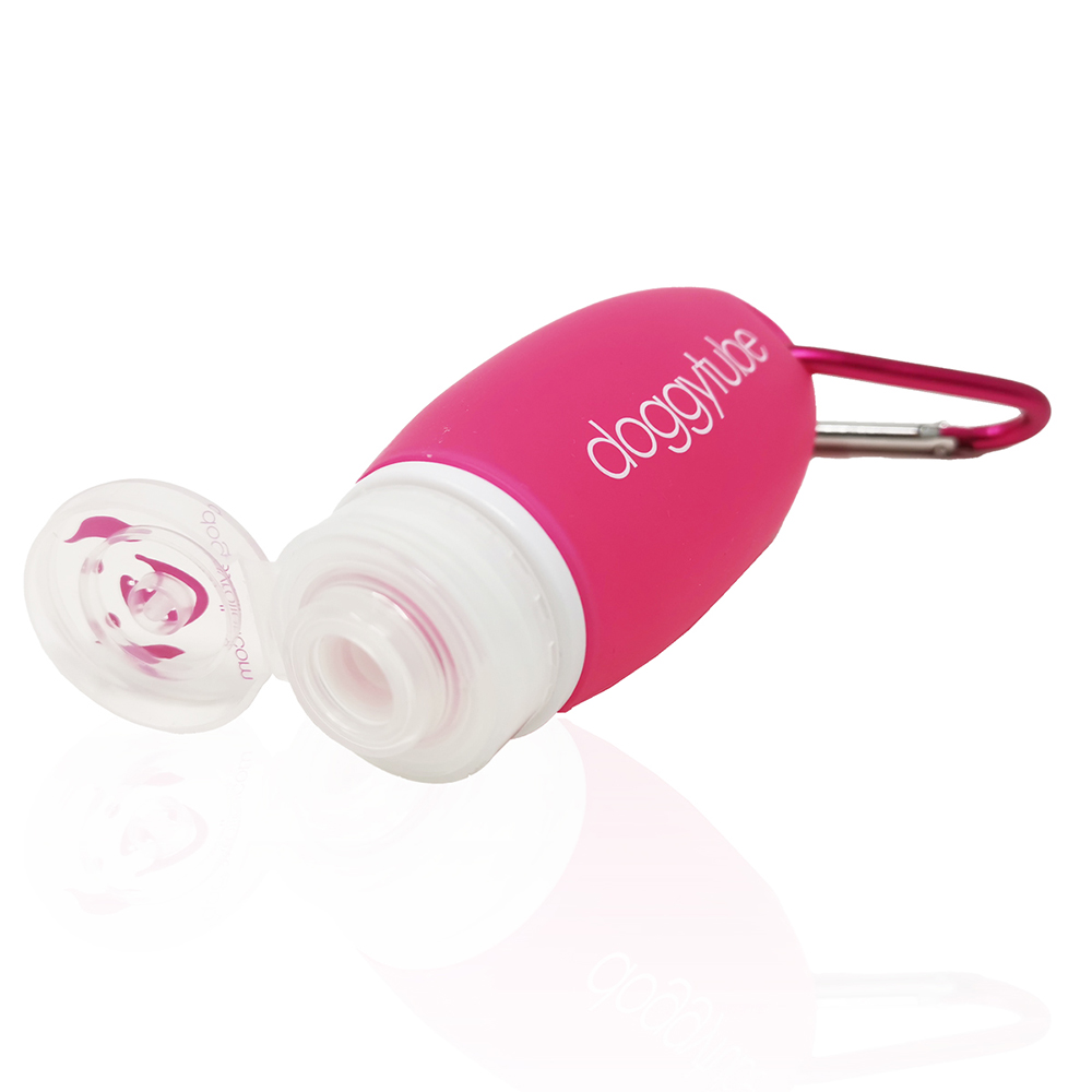 Doggytube mit Karabiner pink