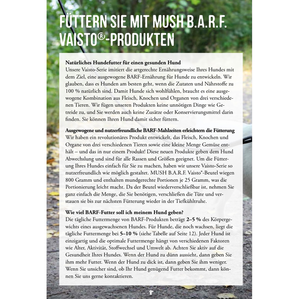 Hundefutter, BARF, Beutel, Verpackung, Vaisto