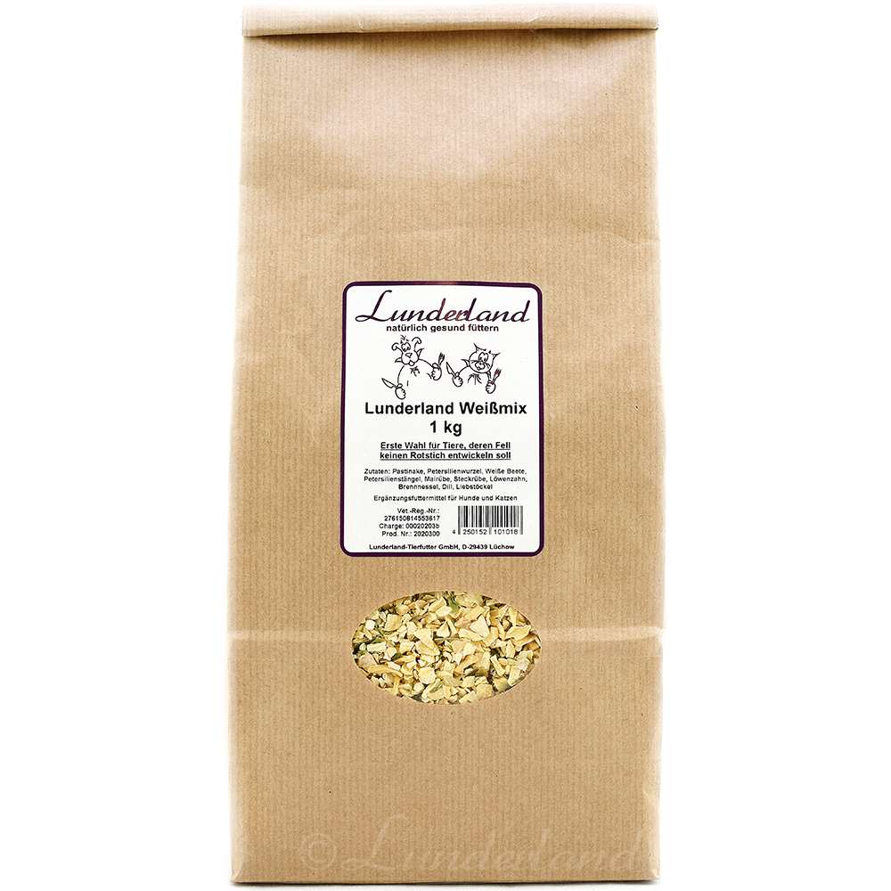 Hundetrockenfutter, Weißmisch, 1 kg, Lunderland, Ernährung Hunde