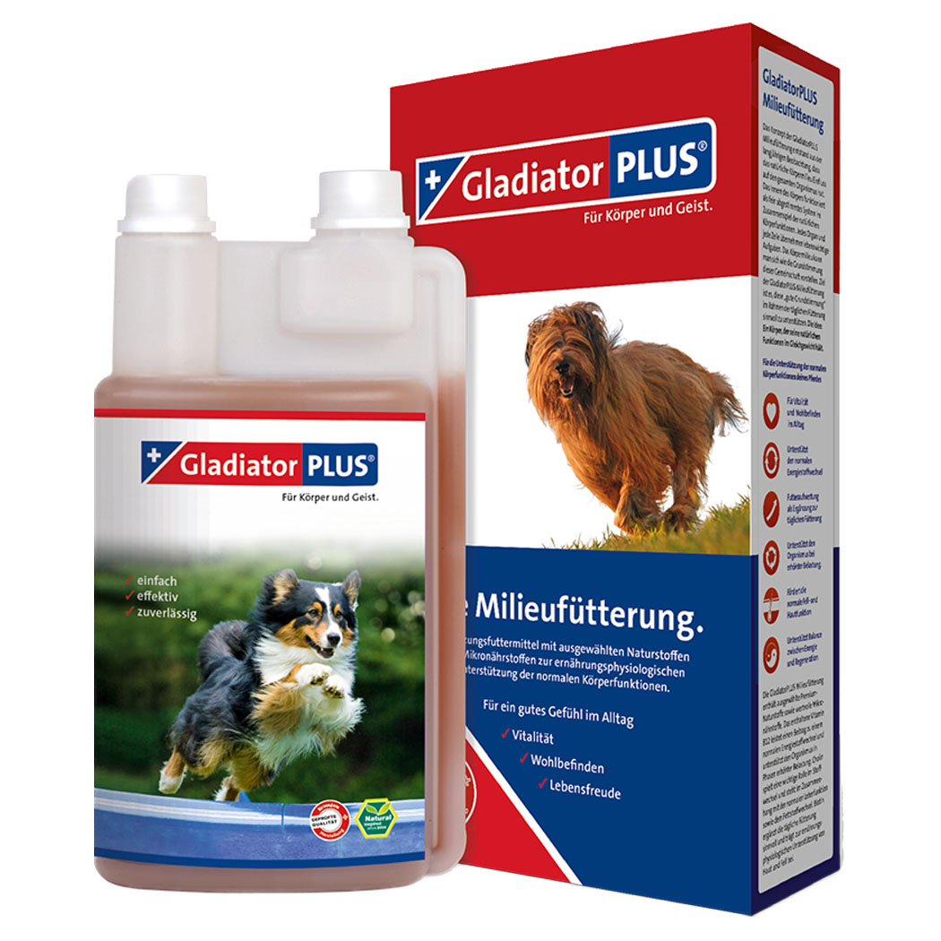 Hundefutter, Milieufütterung?, Dog supplement, Liquid supplement, Gladiator Plus
