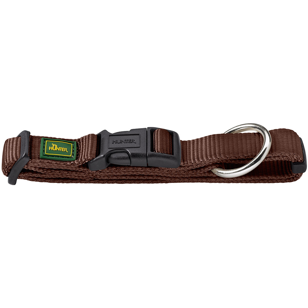 Halsband, Klickverschluss, Polyester, Braun, Stahlring