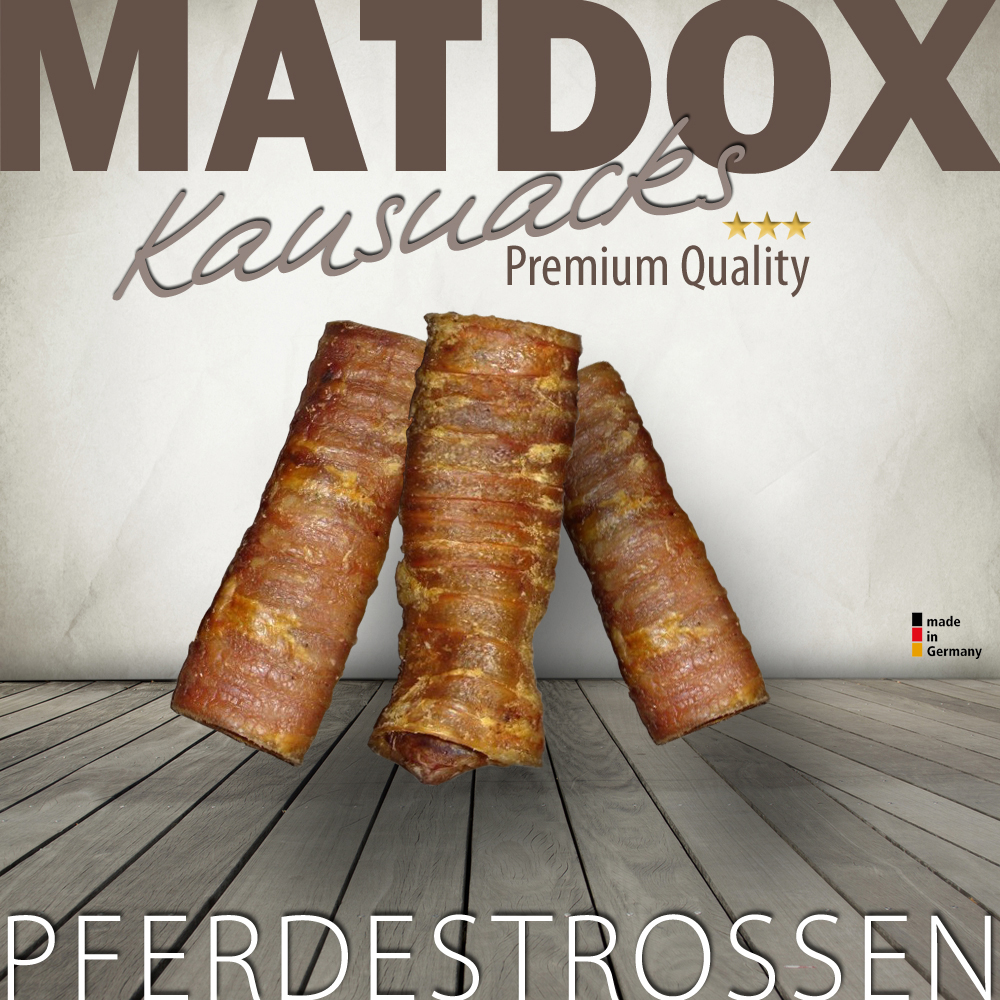 Matdox Kauartikel Premium Pferdestrossen 300g Beutel Essen, Fleisch, Schwein, Speck, Brot