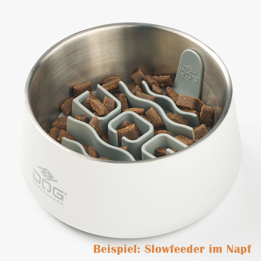Slowfeeder, Napf, Kunststoff, Silber, Futterspender