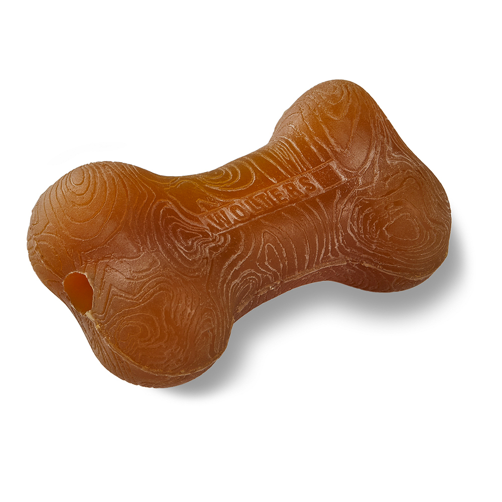 Kau-Spielzeug, Kauknochen, Gummi-Knochen, Texturiert, orangebraun