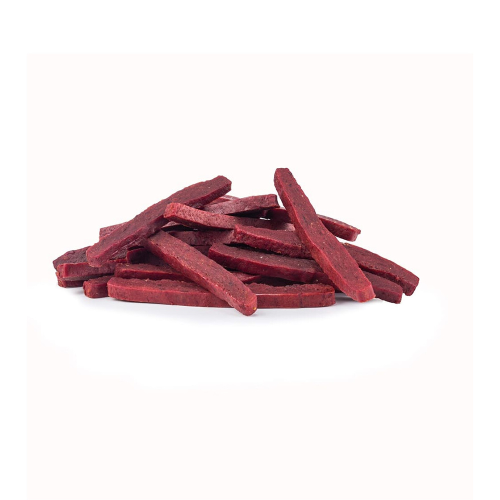 Rote Trockenfleischstreifen, Rindfleisch, Snack, Streifen, Trockenfleisch