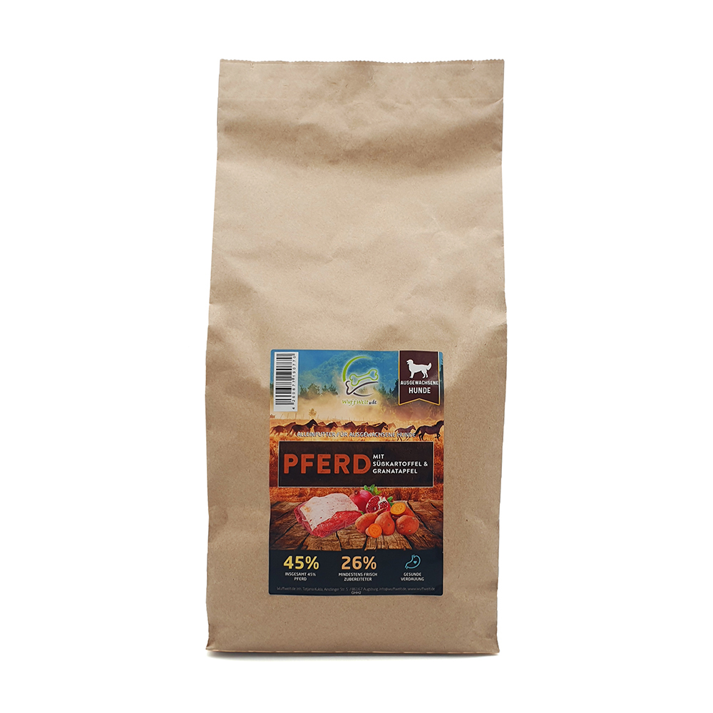 Pferd-Futter, Trockenfutter, Hundefutter, Karotten, Granatapfel