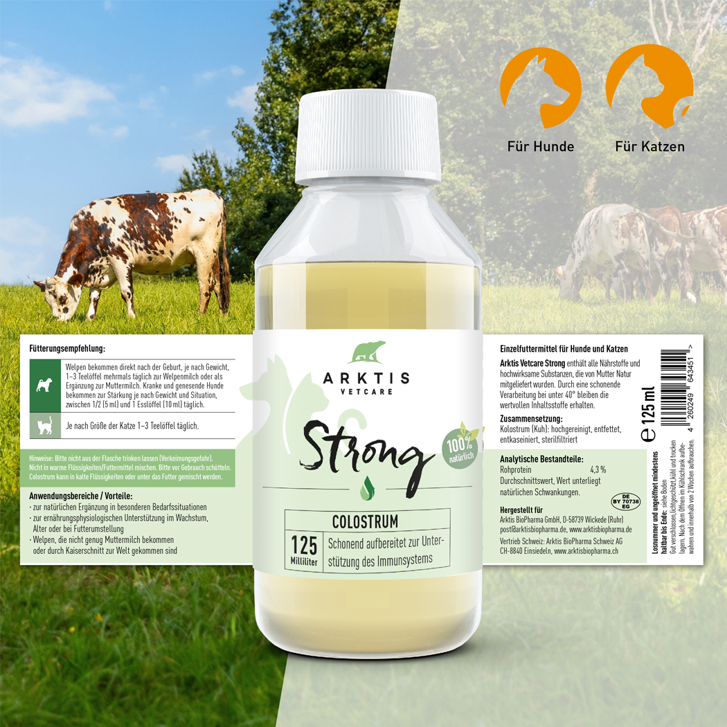 colostrum, Tierfutterzusatz, Flasche, 125 Milliliter, Hunde/Katzen-Verwendung