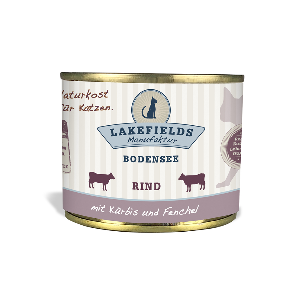 Lakefields Dosenfleisch Menü Rind für Katze 200g Zinn, Kann, Aluminium, Konserven, Lebensmittel