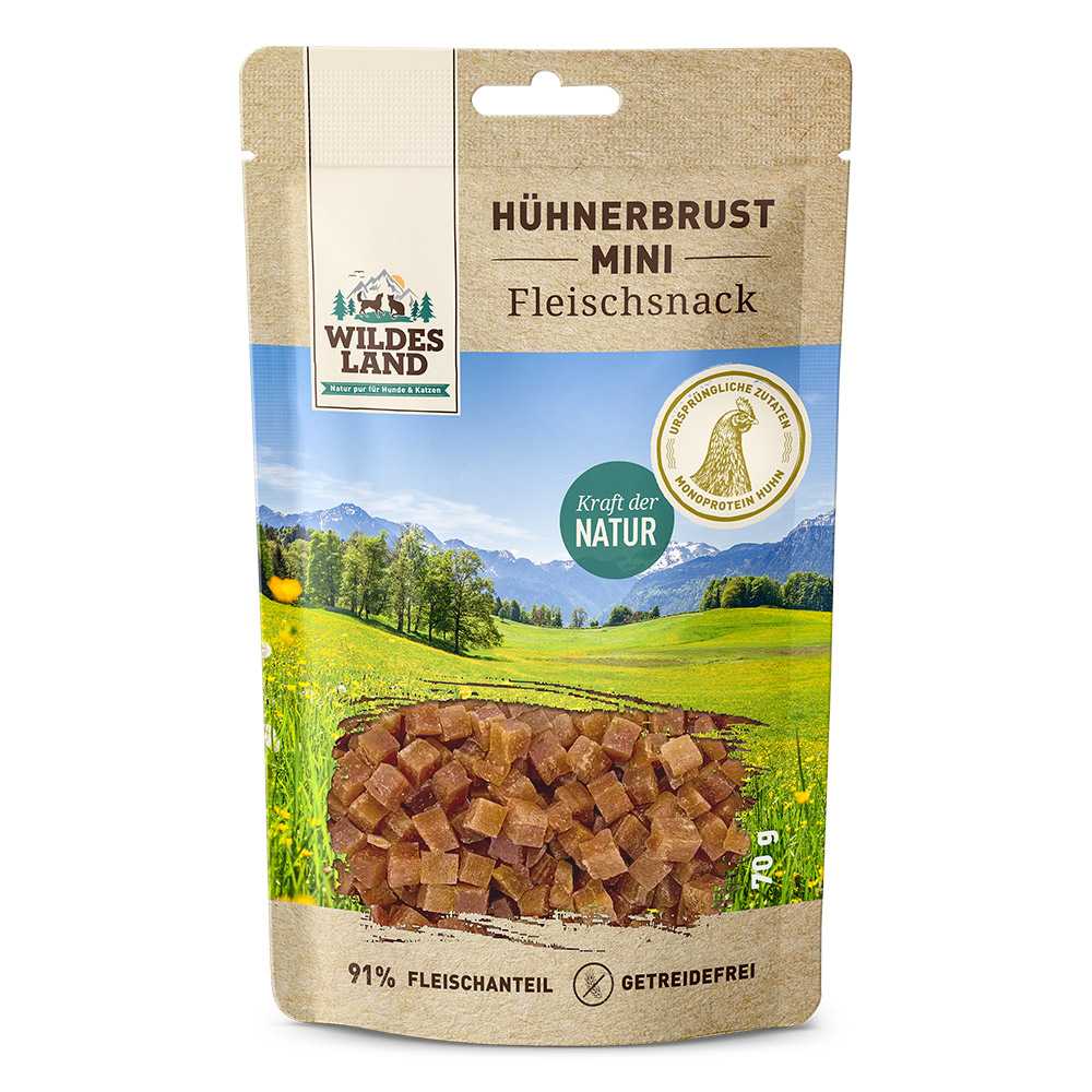 Wildes Land Hühnerbrust Mini 70g - Katze u. Hund Kräuterig, Kräuter, Pflanze, Buch, Veröffentlichung