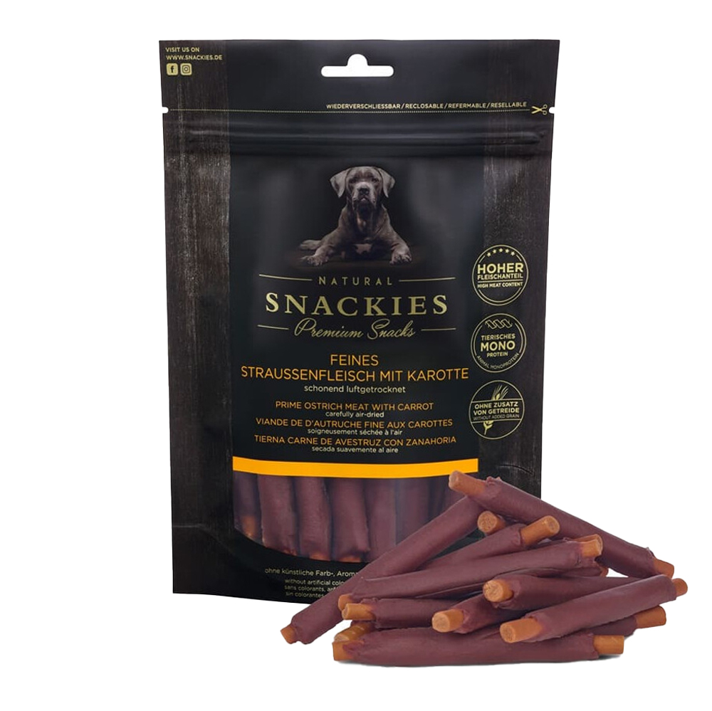 Hunde-Snacks, Trockenfleisch, Karotte, Stäbchen, Monoprotein