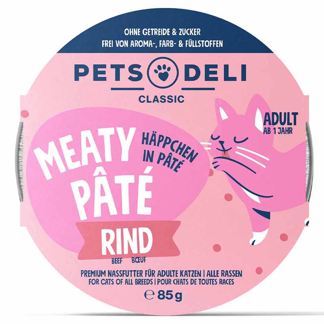 Meat pâté, Katzenfutter, Rind, 85 g, Pastete