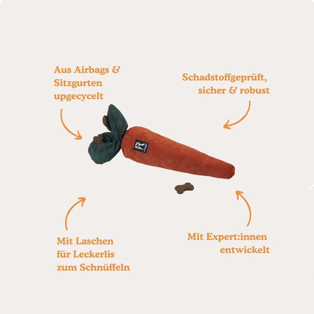 Plüschtier, Karotte, Kauspielzeug, Hundespielzeug, Garnitur aus Röhrenform