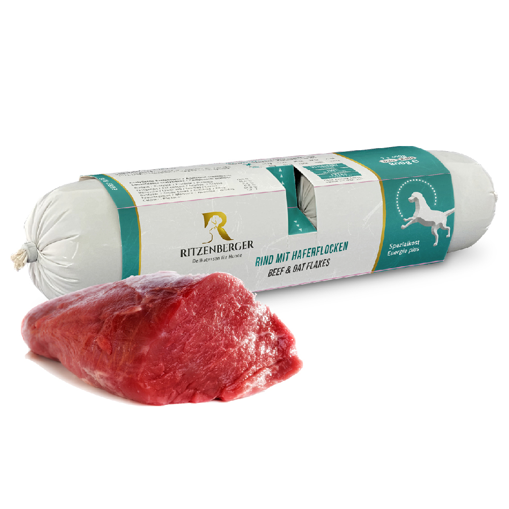 Ritzenberger Rind mit Haferflocken Duo-Rolls 2x400g - Energie Menü Essen, Fleisch, Steak, Schwein