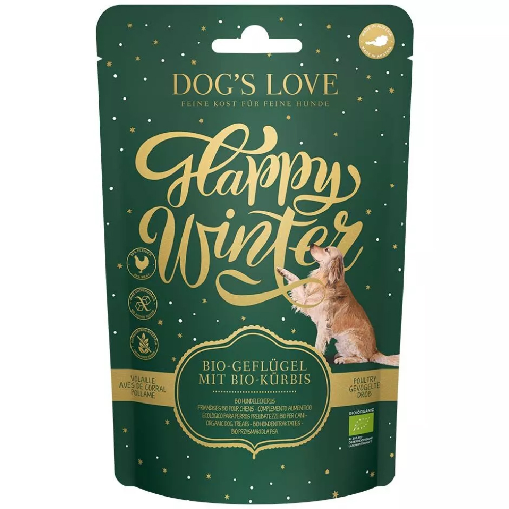 DOG’S LOVE Hundeleckerlis Christmas Chips Bio Geflügel 150g AT-ÖKO-902