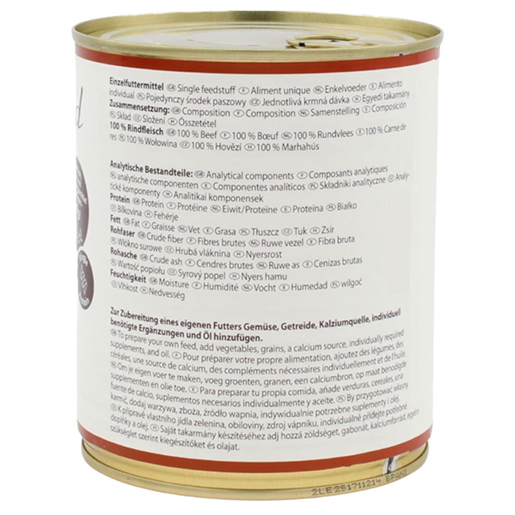 Dosenfutter, Rindfleisch, Beef, Zutaten, Nassfutter