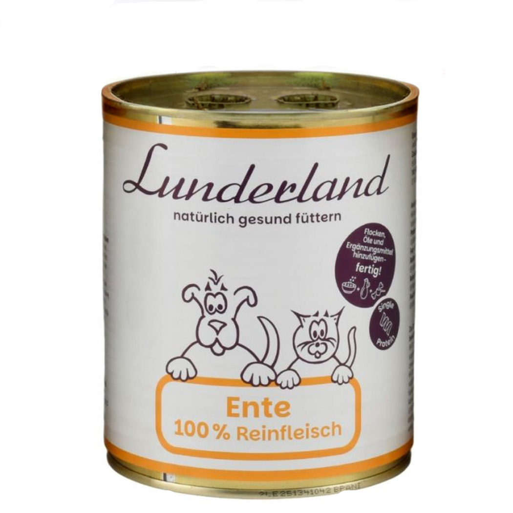 Dosenfutter, Ente, 100% Reinfleisch, Tiernahrung, Konservendose