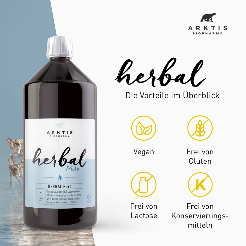 Arktis Herbal Pure mit 8 Milchsäurebakterien und 19 Kräutern 1000ml - Human