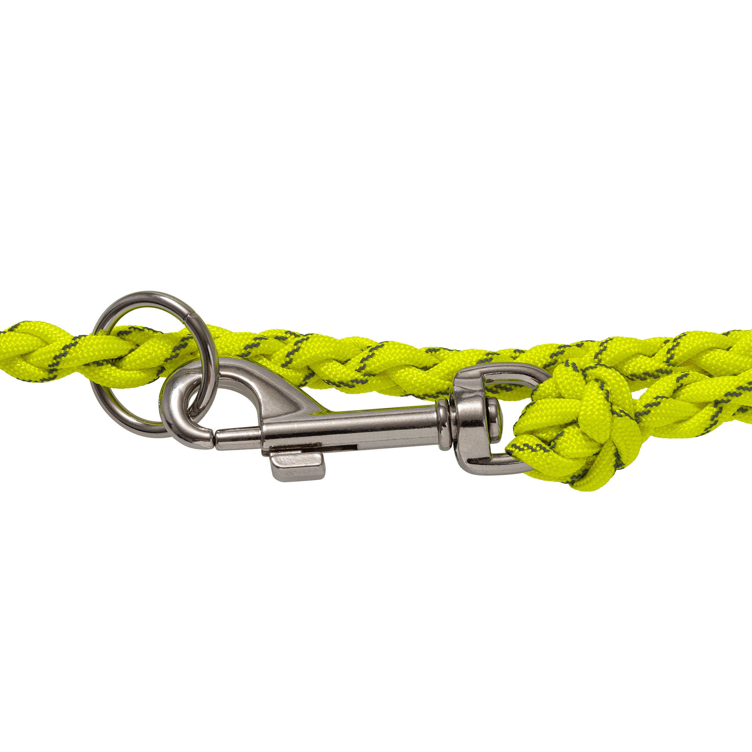 Kettenleine, Schlinge, Kordel, NeonGelb, Metalclip