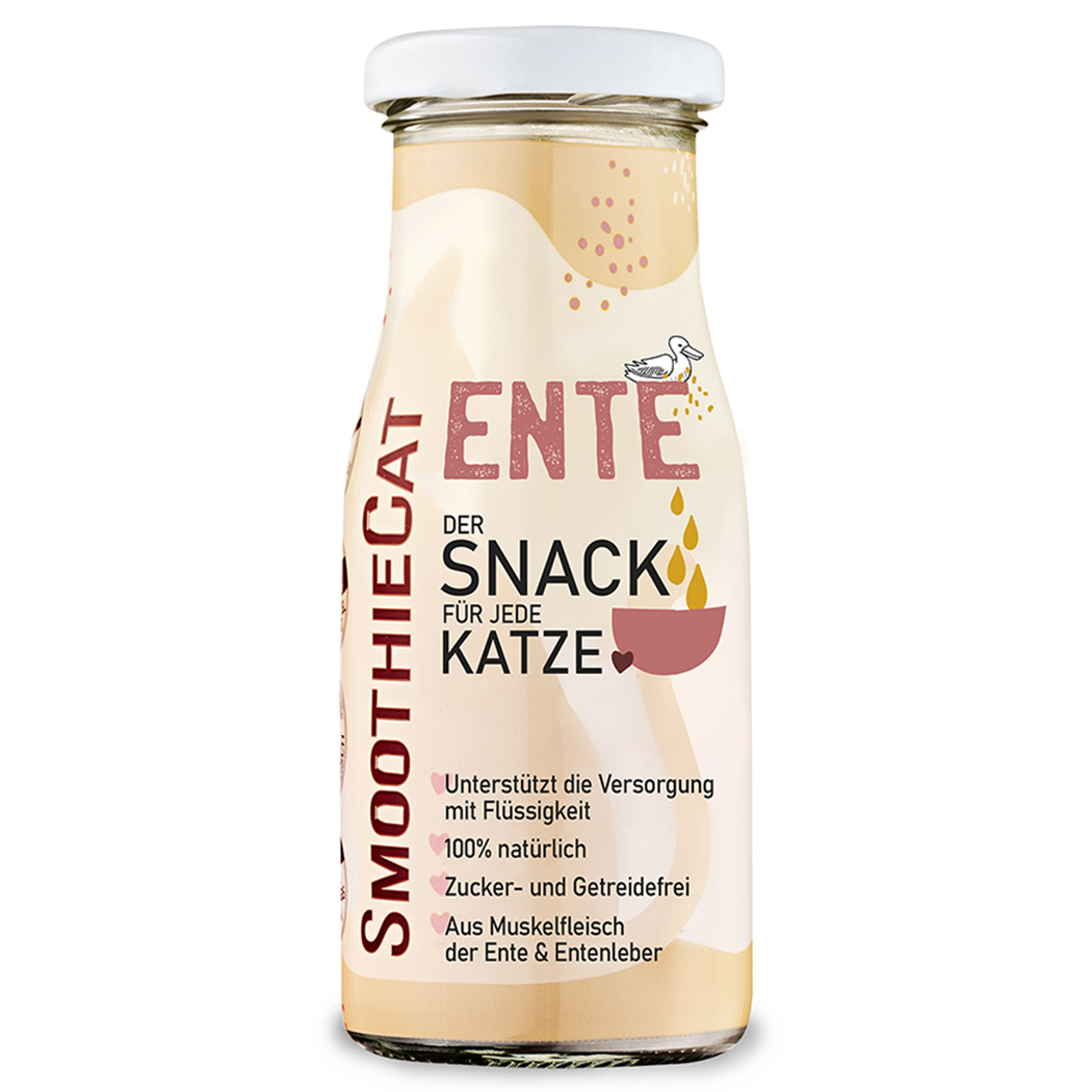 Snacks, Katzenfutter, Flüssige Belohnung, Ente Geschmack, Flasche Etikett