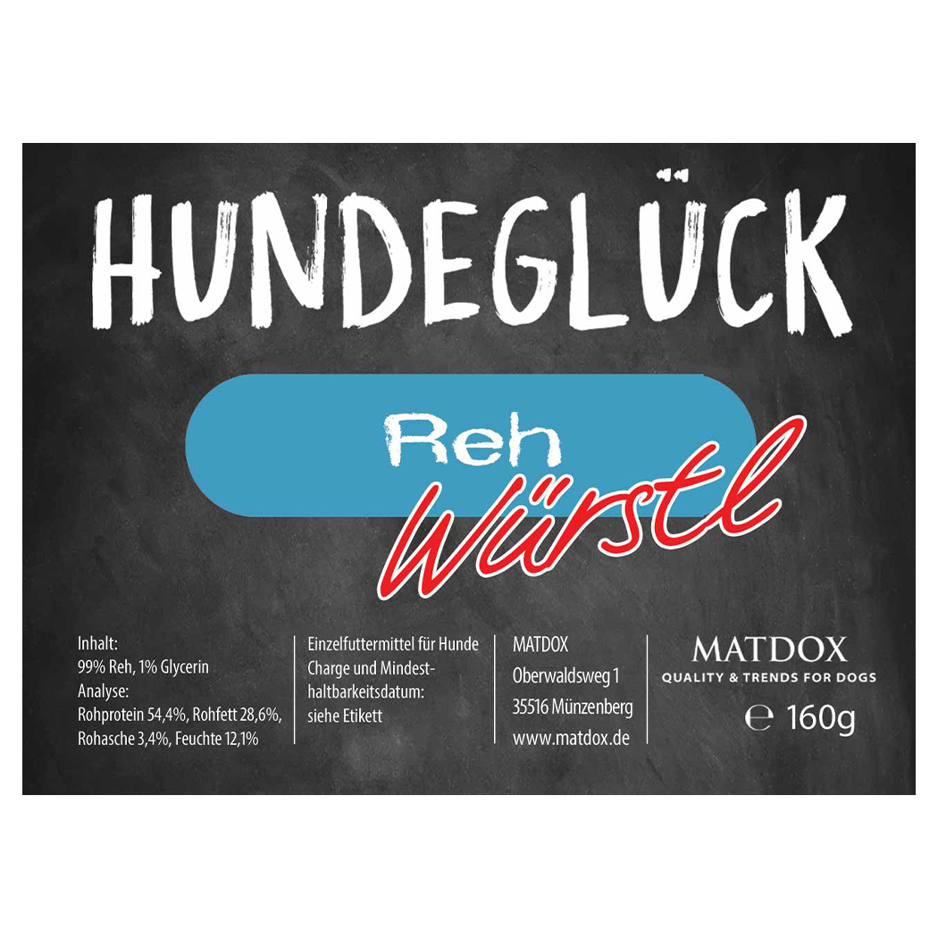 Hundefutter, Reh, Wurst, Trockenfutter, 160g