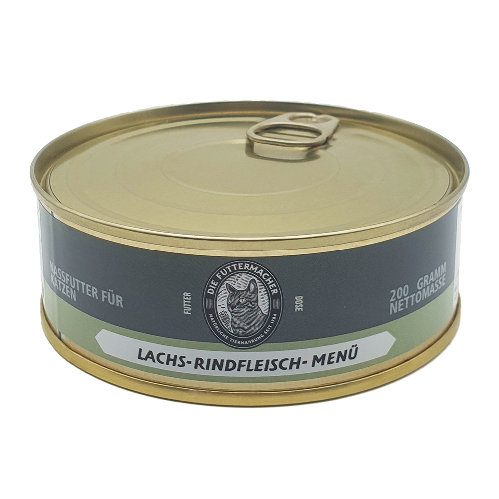 Katzennassfutter, Dosenfutter, Lachs, Rindfleisch, Nassfutter