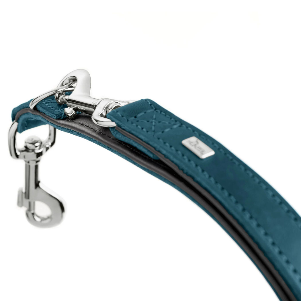 lederband, etaschenband, schulterkette, silbermetal, dunkelblau
