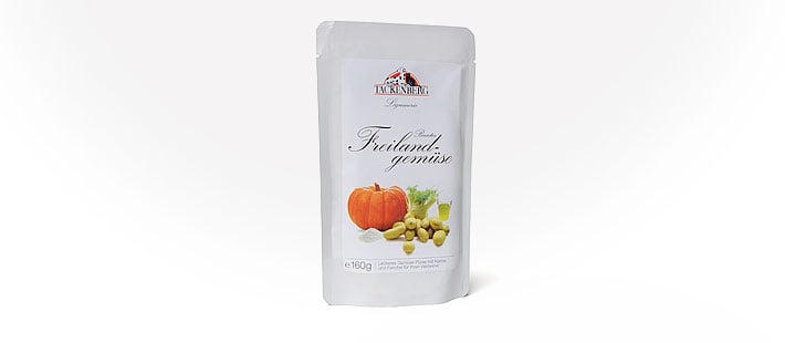 Kürbis, Oliven, Gemüse-Mischung, Trockenfrüchte, Beutel
