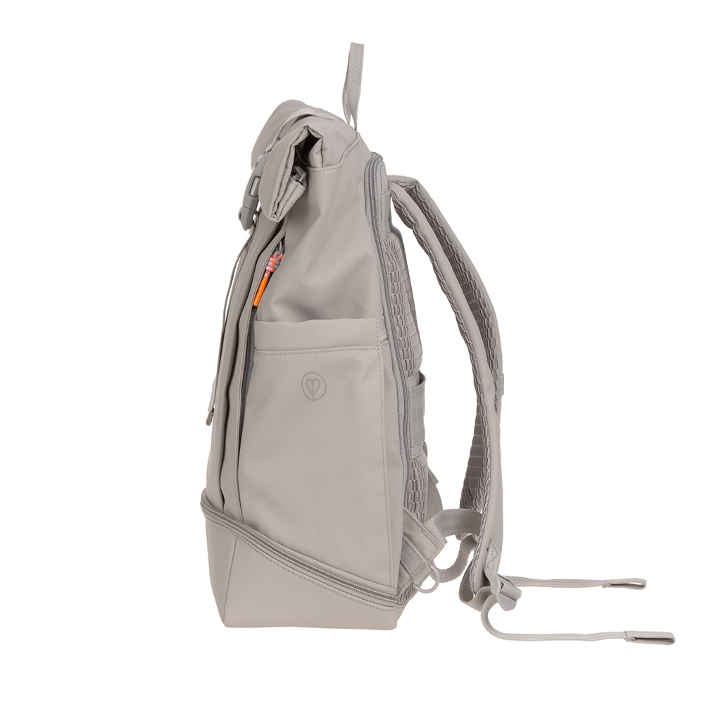 Rucksack, Seitentasche, Reißverschluss, Grau, gepolsterte Träger
